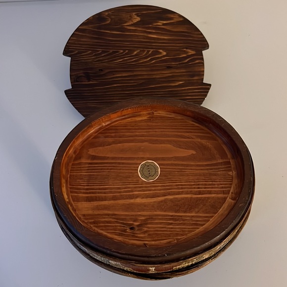 Unique Vintage Hand Painted Rustic Wooden Covered Pot - Made in Finland - Picture 7 of 8